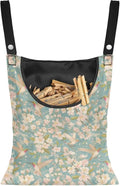 Clothespin Bag, Hanging Laundry Bag, Clothes Lines for Hanging Clothes Outside, Hanging Storage Organizer with Hanging Rope for Home Outdoor - Flower and Bird