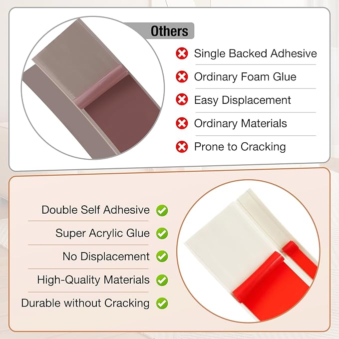 Floor Transition Strip Self Adhesive Vinyl Door Threshold for Doorways Carpet Edging Trim Overlap Edge Reducer for Laminate Floor, Carpet, Tile (Beige Wood Grain, 1/5" to 2/5", 10Ft)