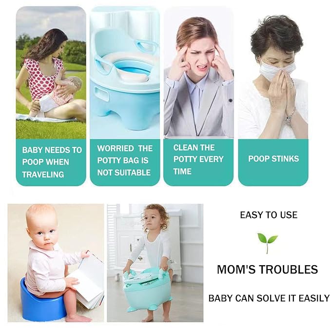 Potty Chair Liners with Elastic, Portable Potty Training Bags, Potty Refill Liners Disposable for Toddlers Kids and Baby,Toilet Seat Cover,17x8Inches,Black