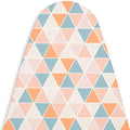 Encasa XO Ironing Board Cover and Pad - Thick 4mm Felt, Heat & Scorch-Resistant, Fits Wide Boards 49"x18", Elastic Bungee Cord Tightening, Easy Fit, Stain-Safe Dye, Triangles