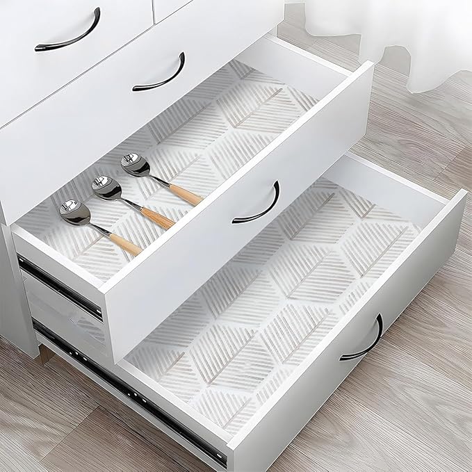 Shelf Liners for Kitchen Cabinets, Non Adhesive and Strong Non-Slip Shelf Cabinet Drawer Liners for Kitchen Wire Fridge, Waterproof Shelf Drawer Liner,Easy to Clean,12IN x 20FT