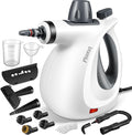 Pressurized Handheld Multi-Surface Natural Steam Cleaner with 12 pcs Accessories, Multi-Purpose Steamer for Home Use, Steamer for Cleaning Floor, Upholstery, Grout and Car (Grey)