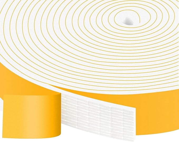 Weather Stripping Strong Adhesive 1 inch x 1/8 inch Weather Stripping Door Seal Closed Cell Foam Insulation Tape for Window and Doors,Total 16.5Feet (16.5Ft x 1 Roll)