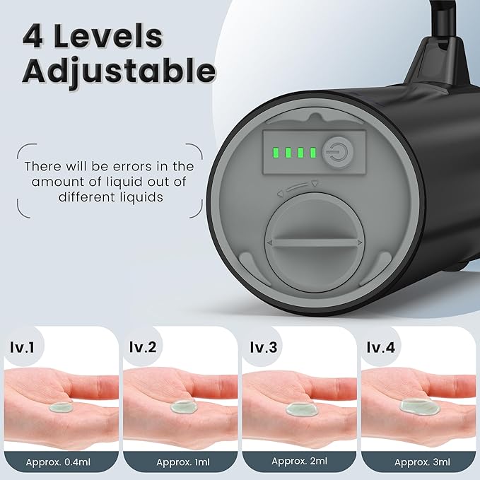 Automatic Soap Dispenser Touchless 11.8oz/350ml Four-Level Adjustable Dispenser Volume，Stainless Steel Material,Battery Powered for Wide Compatibility in Kitchen, Bathroom, Hotel & Office(Black)