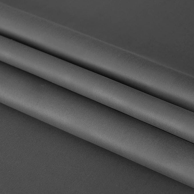 DWCN French Door Curtains – Rod Pocket Thermal Blackout Curtain for Doors with Glass Window, Kitchen and Patio Doors for Privacy, 25 X 80 Inches Long, 1 Curtain Panel with Tieback, Dark Grey