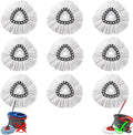 9Pcs Spin Mop Replacement Heads, White Large 360° Easy Wring Spin Mop Head 100% Microfiber Refill, Easy Cleaning Spin Mop Head, Deep Clean, Machine Washable for Easy House Cleaning Floor Mopping