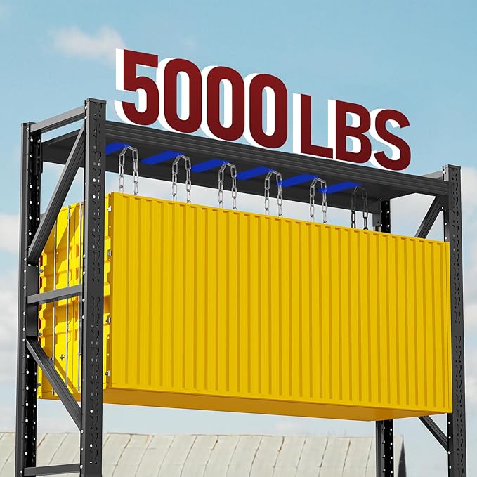 60" W Storage Shelves Heavy Duty, 4 Tier Metal Garage Shelving Units, 5000LBS Heavy Duty Adjustable Shelf, Garage Storage Rack, Industrial Shelving for Shop, Warehouse,60" W x 24" D x 79" H