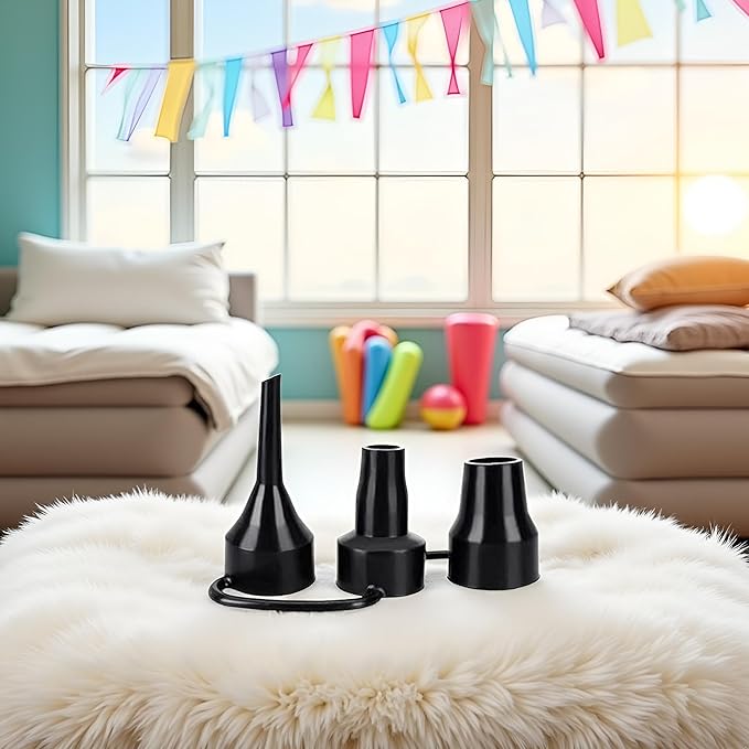 3 Sizes Black Air Pump Replacement Nozzles, Plastic Pump Nozzles,Inflatable Pump Nozzles Head,Air Pump Inflator Adaptor Accessory for Partial Air Bed,Air Mattress Air Mattresses and Accessories