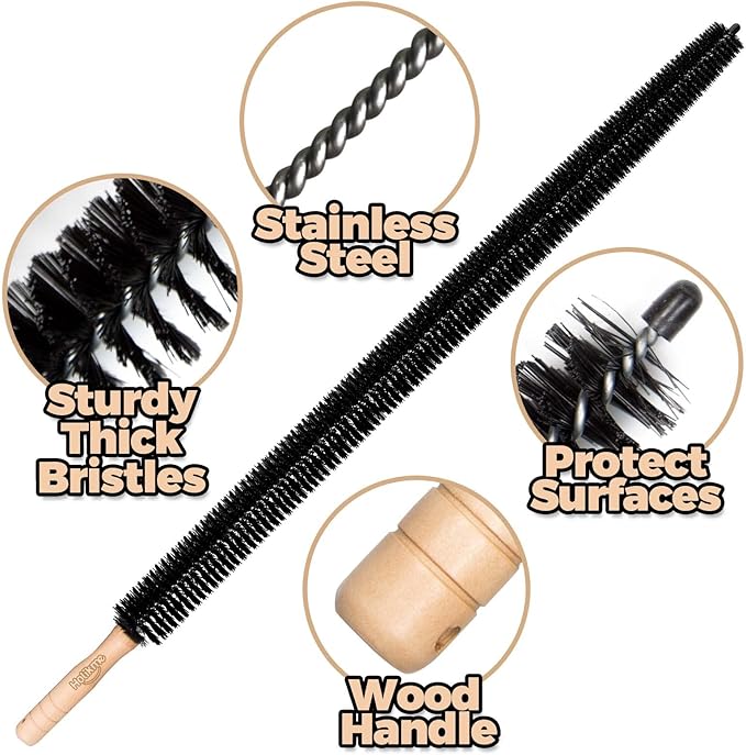 Holikme Dryer Vent Cleaner Kit 2 Pack - Household Cleaning Supplies,Long Flexible Refrigerator Coil Brush Radiator Brush,Dryer Lint Brush Vent Cleaner, Lint Remover, Removing Dust and Pet Hair
