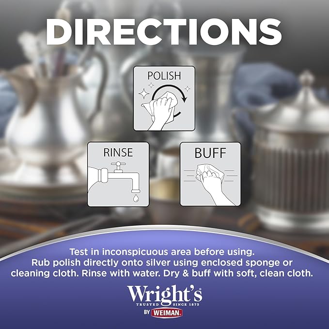 Wright's Silver Cleaner and Polish Cream - 6 Pack - 8 Ounce - Ammonia-Free - Gently Clean and Remove Tarnish without Scratching