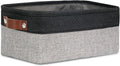 DULLEMELO Small Collapsible Fabric Basket for Organizing, Shelves, Closets, Laundry, Nursery, Decorative Gift Basket (Black&Gray)
