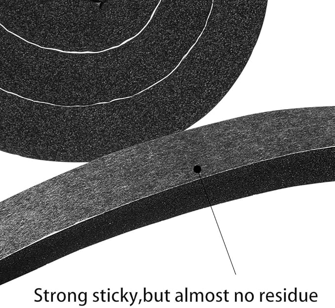 2 Rolls 1/2 Inch W 1/2 T Weather Stripping Air Conditioner Open Cell Foam Seal Tape, Window Insulation High Resilience Seal Strip for Doors Window,Total 16FT