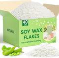 CHILLFLAME Soy Wax Flakes, Natural Candle Wax, Organic Soy Wax for Candle Making from Farm, No Harmless, Additives, and Pure (40 lb)