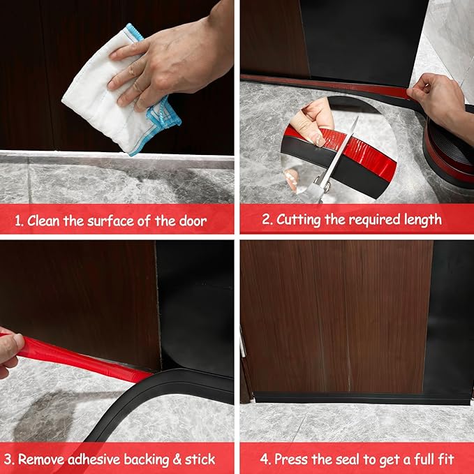 Silicone Weather Stripping, Door Draft Stopper Window Seal Strip for Gaps of Door & Windows, Garage Door Under Bottom, Sealing Tape Shower Doors Sweep (Gray, 3 inch x 20 Ft.)