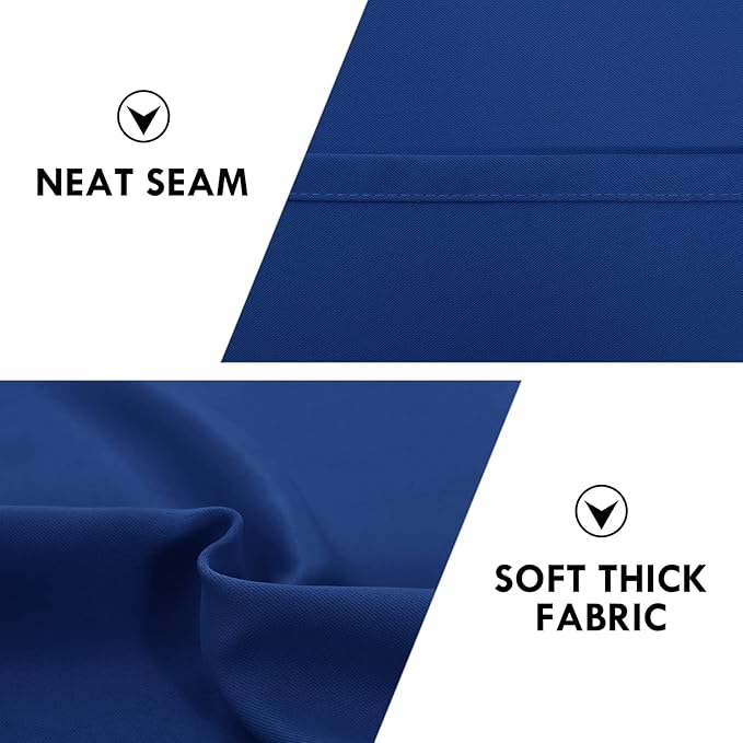 DWCN Blackout Curtains for Bedroom – Rod Pocket Thermal Insulated Noise Reducing Noise Reducing Drapes for Living Room, W 60 x L 63 Inch, 2 Panels, Classic Blue