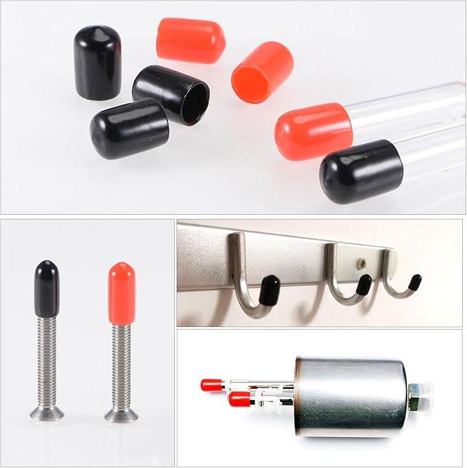 uxcell 20pcs Rubber End Caps 9.5mm(3/8") ID Vinyl PVC Round Tube Bolt Cap Cover Screw Thread Protectors Clear