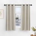 PONY DANCE Cream Blackout Curtains for Bedroom - 2 Pieces Thermal Insulated Room Darkening Drapes Noise Reducing Solid Grommet Top Window Curtain Panels for Home Decoration, 42" W x 60" L