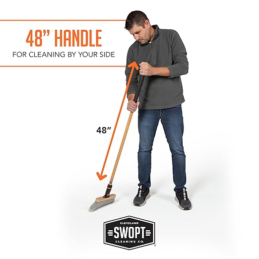 SWOPT Premium 48” EVA Foam Comfort Grip Wooden Handle – Ergonomic Design Eliminates Loose Handles —Interchangeable with All SWOPT Cleaning Products for More Efficient Cleaning and Storage