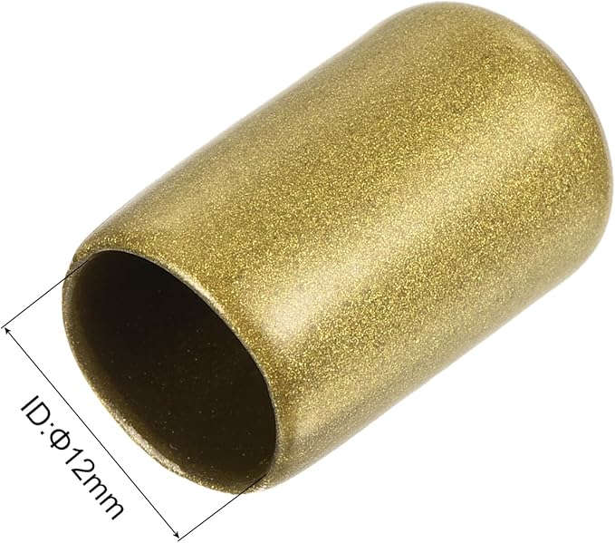 uxcell 20pcs Rubber End Caps 1/2"(12mm) ID Vinyl Round Tube Bolt Cap Cover Thread Protectors Gold