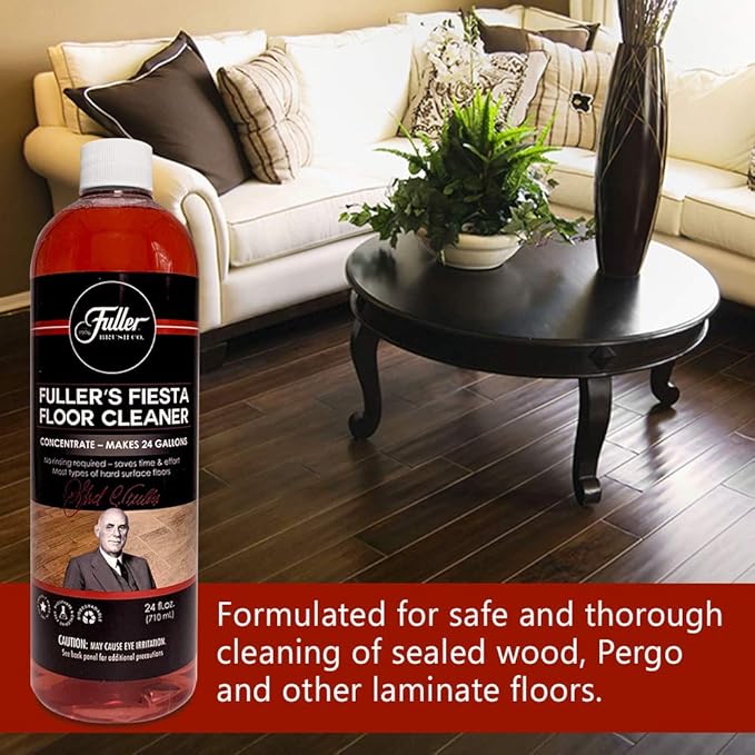 Fuller Brush Fiesta Floor Cleaner Liquid Concentrate - Multi-Surface & Industrial Cleaning For Hardwood, Laminate, Linoleum, Tile & Ceramic Floors, 24 Fl. Oz. Bottle