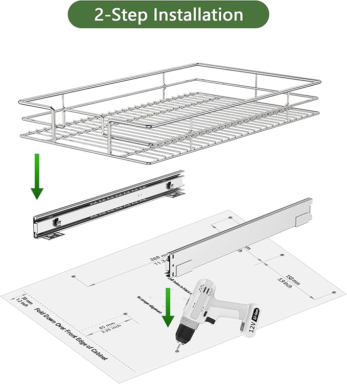 LOVMOR Pull Out Cabinet Organizer 11" W x 18" D, Kitchen Cabinet Pull Out Shelves Slide Out Storage…