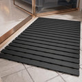 Shower-Mat Non Slip, PADOOR Heavy Duty Bathtub-Mat Curlable Quick Drain Sturdy Bath Tub Mat Without Suction Cups for Indoor Outdoor Use 17x26 Inch Black