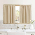 RYB HOME RV Camper Door Window Curtains -Blackout Privacy Curtains & Drapes for Bathroom Bedroom Kitchen Portable Travel Trailer Small Window Decor, W 34 x L 24, Biscotti Beige, 2 Panels