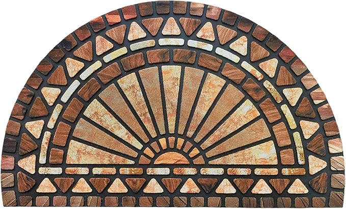 CHICHIC Welcome Door Mat 18 x 30 Inch Front Doormat Outdoors for Home Entrance Outdoors Mat for Outside Entry Way Doormat Entry Rugs, Heavy Duty Non Slip Rubber Back Low Profile, Orange Brown