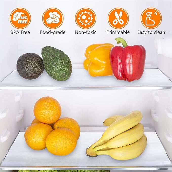 Shelf Liners for Kitchen Cabinets Non Adhesive Drawer Liner EVA Material Cupboard Mat Waterproof Refrigerator Mats Washable Fridge Liner for Cupboard and Desks Clear Shelf Liner 23.6 x 78.7 Inches