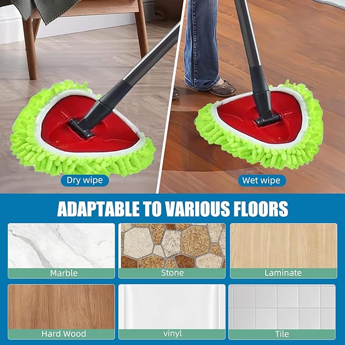 Mop Heads Replacements Compatible with Ocedar RinseClean 2-Tank System 3 Pack Spin Mops Refill Microfiber Chenille for O Cedar Dry Wet Cleaning All Hard-surfaced Floors Machine Washable
