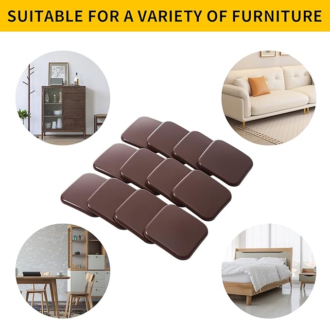 new space 3 Inch Furniture Sliders, 12pcs Sliders for Moving Furniture, Heavy-Duty Furniture Movers Sliders for Carpet, Couch Sliders Protect Carpet Surface and Easily Move Furniture.