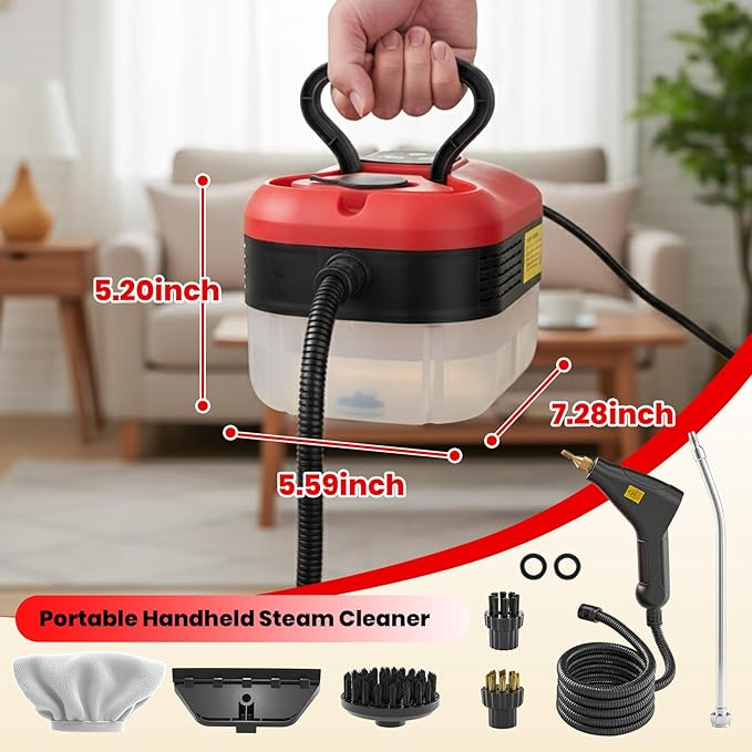 Saker Steam Cleaner for Home,6-Level Adjustable Steamer for Cleaning,Portable Handheld Steam Cleaner,Portable Steamer for Cleaning,Suitable for Kitchen Cleaning,Bathroom,Living Room