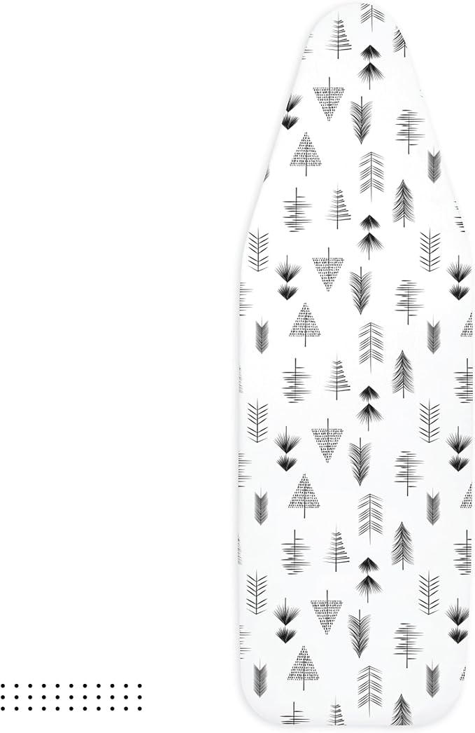 Encasa XO Ironing Board Cover and Pad 42"x14" - Thick 3mm Felt Padding, Drawstring Tightening & Lock, Easy Fit, Scorch & Stain Resistant, Fits Medium Ironing Board - Black Arrow