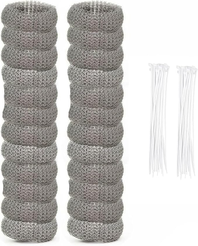 Stainless Steel Lint Traps for Washing Machine Drain Hose – Mesh Filter with Cable Ties for Laundry Sink and Drain Protection(24)