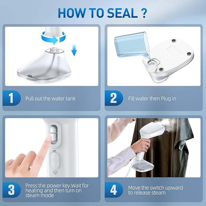 Steamer for Clothes - 1800W Powerful Steam, 2 Modes for Wet and Dry Ironing, 20-Second Fast Heat-up,Detachable Water Tank with Heat-Resistant Gloves -Removing Wrinkles.Only for 120V Countries.White