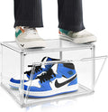 Acrylic Shoe Boxes Sneaker Storage for Sneakerheads Size 13 Clear Plastic Stackable Boot Shoe Collectibles Display Case