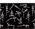 Funny Skull Yoga Dish Drying Mat for Kitchen Counter Microfiber Absorbent Dish Kitchen Drying Mat Draining Reusable Washable for Dishes/Utensils/Counterto