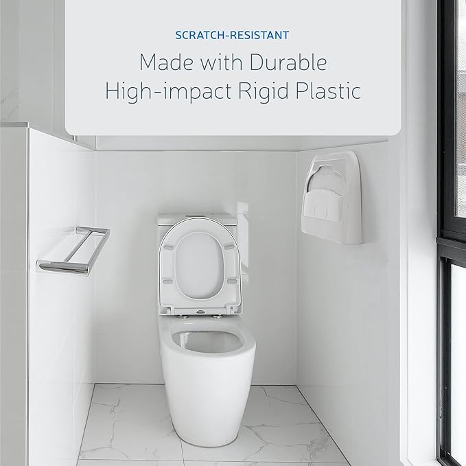 EZbrnd Wall Mount Half-Fold Toilet Seat Cover Dispenser for Commercial/Washroom/Office, Seat Cover Paper Sold Separately, White, 3100-EZ