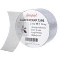 Grey Window Screen Repair Tape, 2IN X 15FT (180IN) Screen Repair Kit for Windows or Doors, Strong Adhesive Patch Kit Fiberglass Mesh Tape