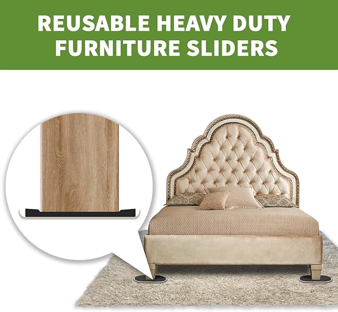 Furniture Sliders for Carpet 4 PCS - 9 1/2 inch Furniture Moving Slider Chair Legs Floors Protectors– Move Your Furniture Easy & Safely (for Carpet)