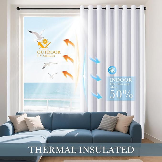 PONY DANCE Pure White Room Darkening Curtains - Energy Saving Drapes for Small Windows in Kitchen, Bedroom, and Bathroom | 2 Panels, W 34 x L 24 inch | Ideal Cafe Curtains