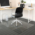 Tempered Glass Floor Mat for Office Chair, 36" x 46" Heavy Duty Hard Office Chair Mat, for Carpeted or Hard Floor, with 4 Anti-Slip Pads, Transparent