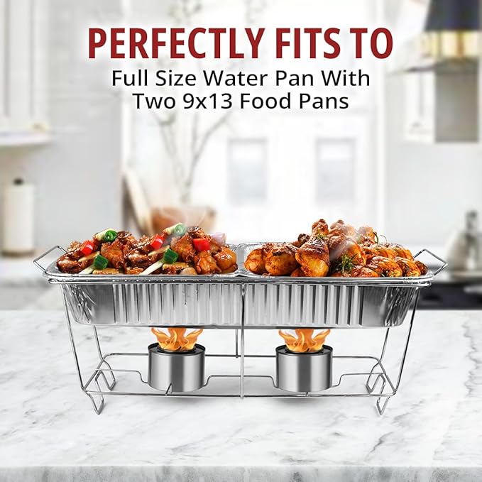 12 Pack Chafing Wire Rack Buffet Stand Chrome Frame for Events, Parties, Wedding, & Birthday Party Catering, Full Size Chafing Stand for Dish Serving Trays, Food Warmer Catering Supplies