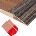 Floor Transition Strip Self Adhesive Vinyl Door Threshold for Doorways Carpet Edging Trim Overlap Edge Reducer for Laminate Floor, Carpet, Tile (Smoked Brown Wood Grain, 3/5" to 4/5", 6.6Ft)