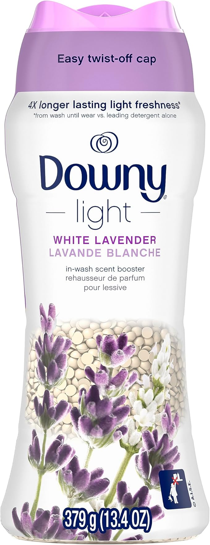 Downy Light Laundry Scent Booster Beads for Washer, White Lavender, 13.4 oz, with No Heavy Perfumes