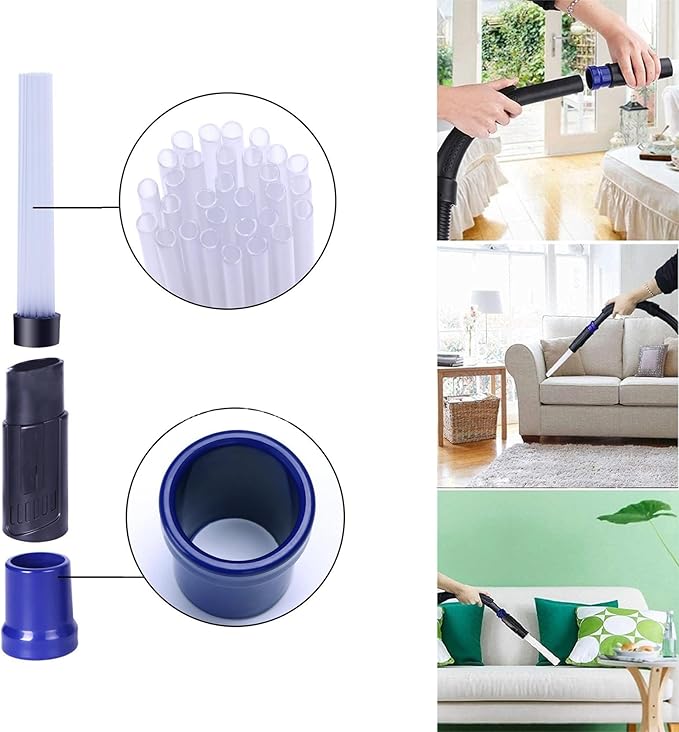 12 Pcs Universal Vacuum Attachments for Shop Vac Accessories, 1 1/4" to 2 1/2" Vacuum Cleaning Tools Kit, Dirt Remover for Home Air Vents Corner Pets Drawer Car Dusty Vacuum Brush Attachment