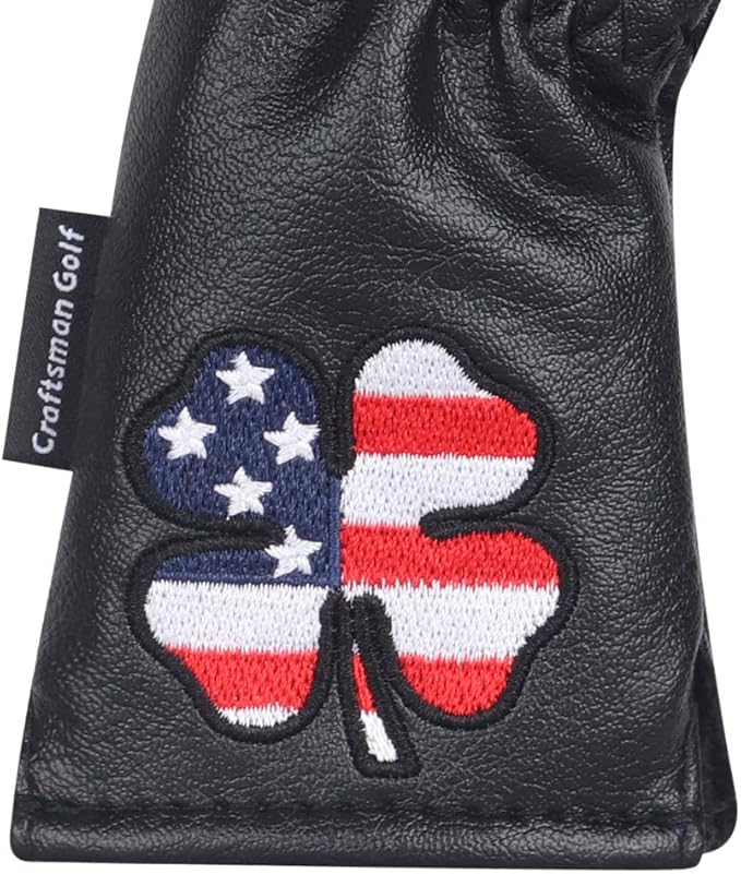 CRAFTSMAN GOLF 11pcs /Set USA US Flag Clover Leather Left Right Black White Green Dark Blue Iron Covers Headcover Also Available for Custom Version with Your Name