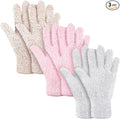 Patelai 3 Pairs Microfiber Plant Dusting Gloves Leaf Cleaning Gloves for Indoor Plants, Blinds, Furniture, House (Small,Pink, Nude, White)