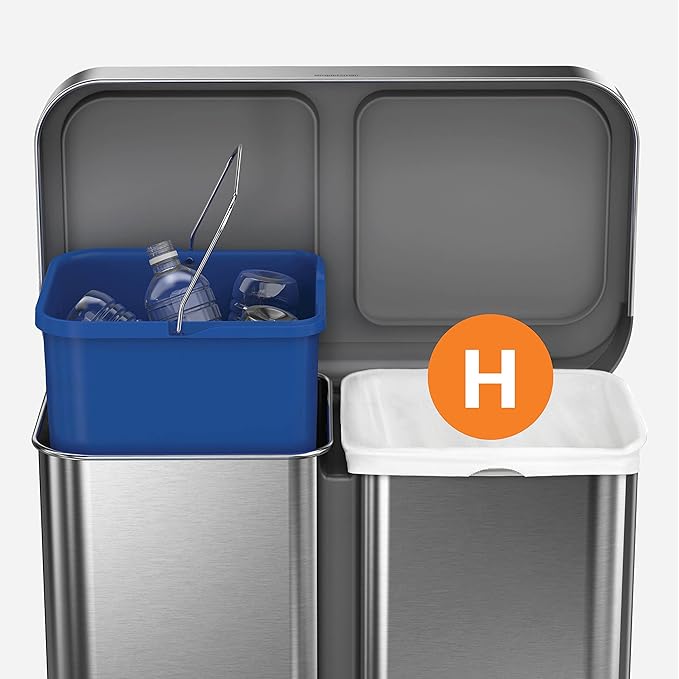 simplehuman Code H 100 Count, Dispenser Pack Custom Fit Liners, Drawstring Trash Bags, 30-35 Liter / 8-9 Gallon, White
