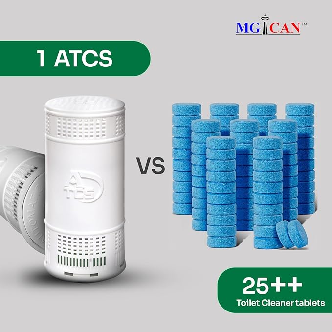 MGICAN Patented Automatic Toilet Cleaning System(ATCS) | Non-Toxic | Bleach Free & Long-Lasting | In Tank Toilet Bowl Cleaner | Cleans & Removes Stains in Every Flush| UL-Certified, 1 Pack